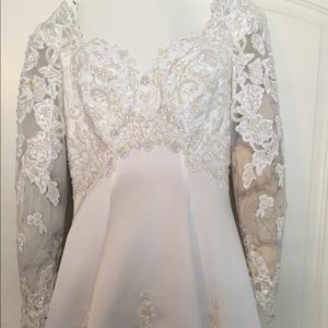 Mori Lee size 12 Long sleeved Beaded Wedding Dress